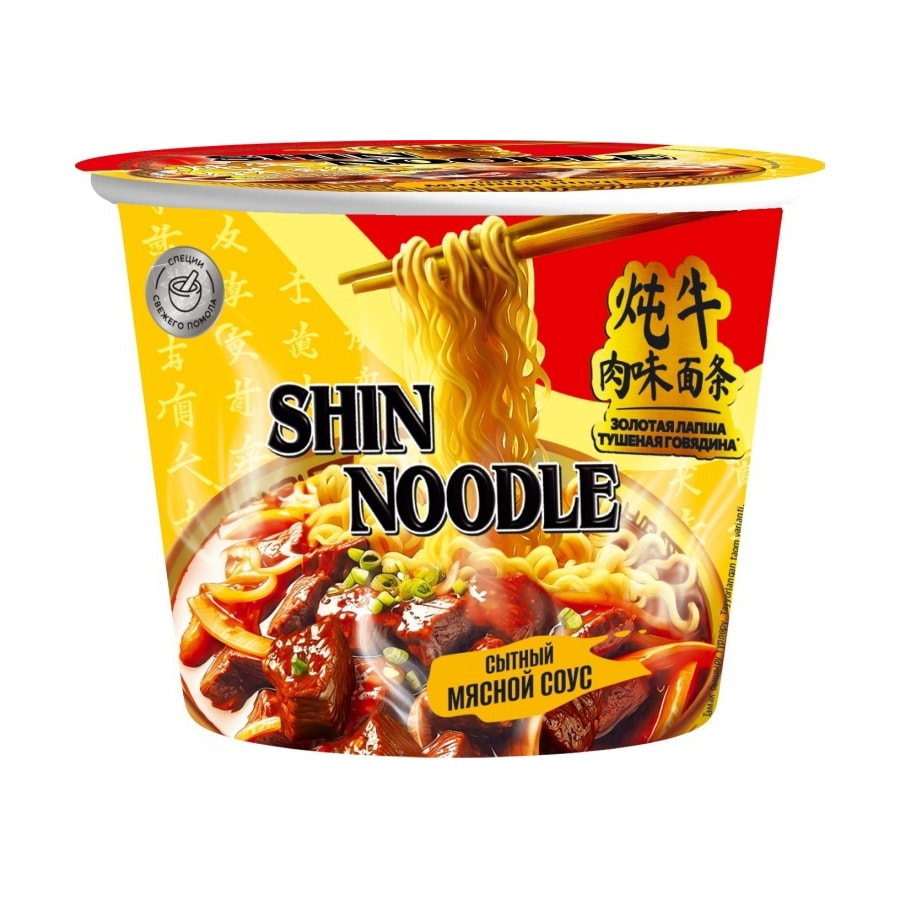 Shin Noodle лапша сытный мясной соус 100 г.